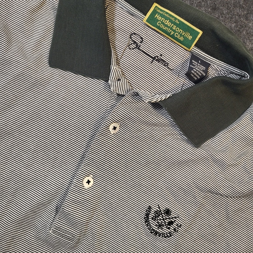 Hendersonville Country Club Supima Golf Polo Men's Large Striped